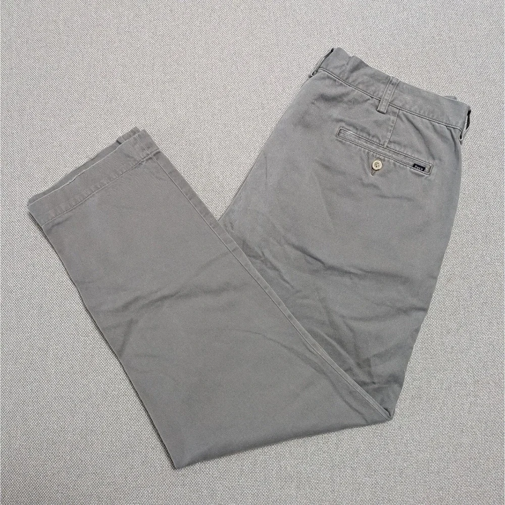 Polo Ralph Lauren Men's Gray Chino Pants 36x30 100% Cotton Office Preppy